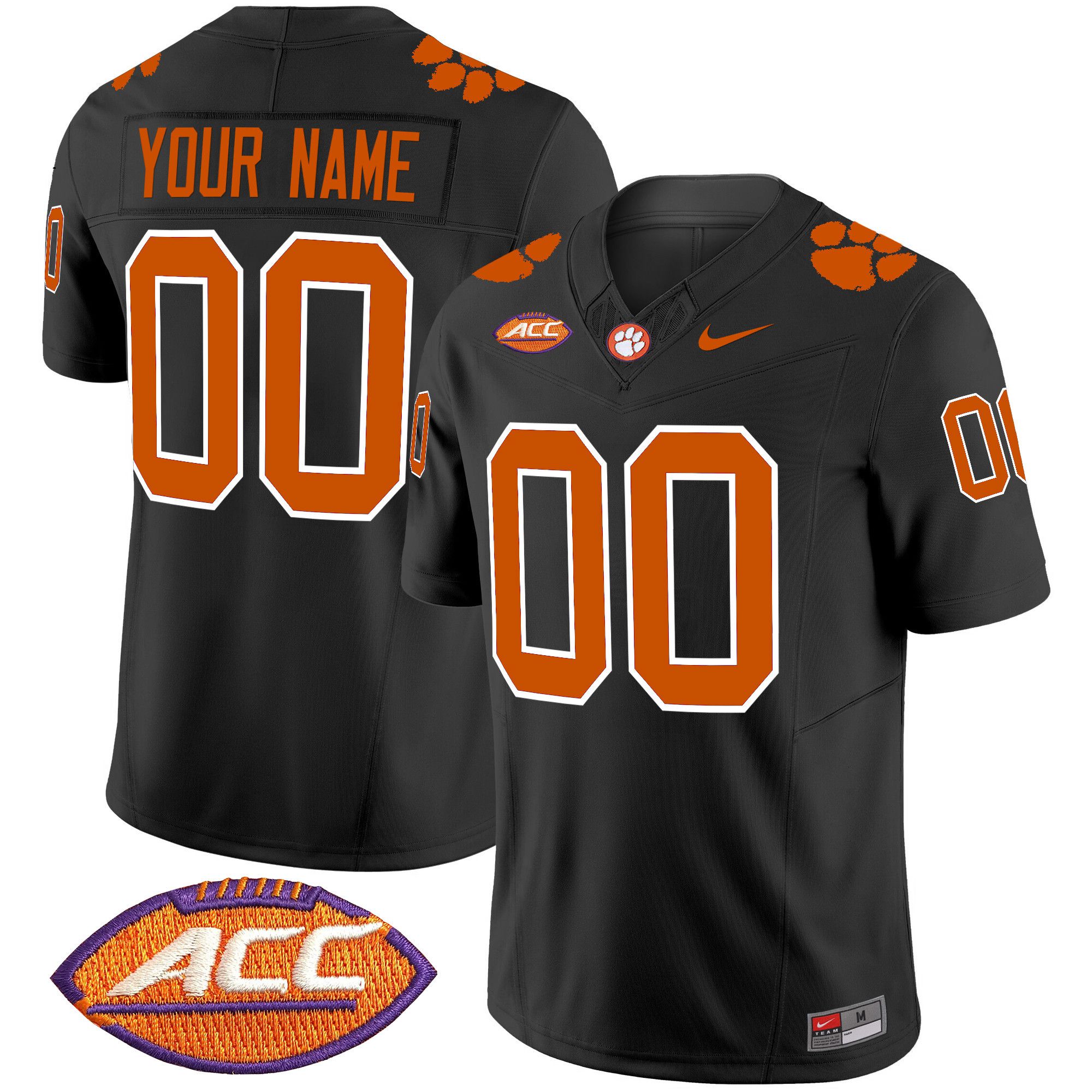 Men Clemson Tigers Black 2024 Nike Vapor Limited Custom NCAA Jersey style 1